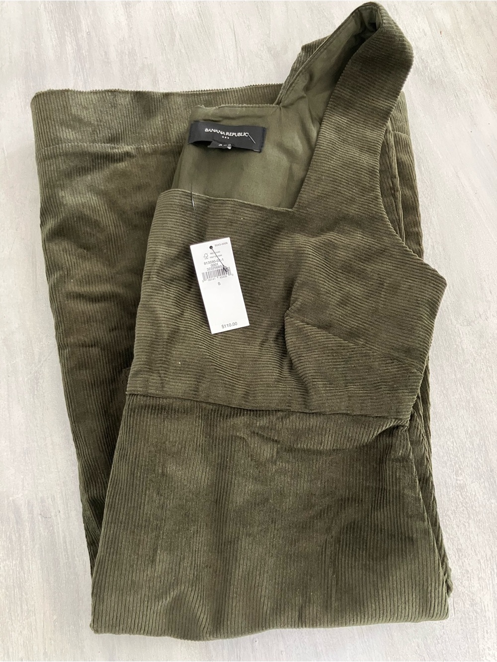 Banana Republic Olive Green Corduroy Pinafore Dress - Picture 5 of 5